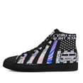 thumbnail image 3 of Bus Drivers Back The Blue High Top Canvas Shoes Sneakers Black Size 13, 3 of 7
