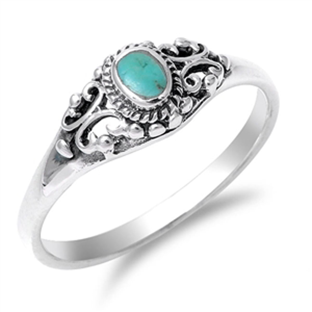 Sterling Silver and Turquoise Filigree Ring 
