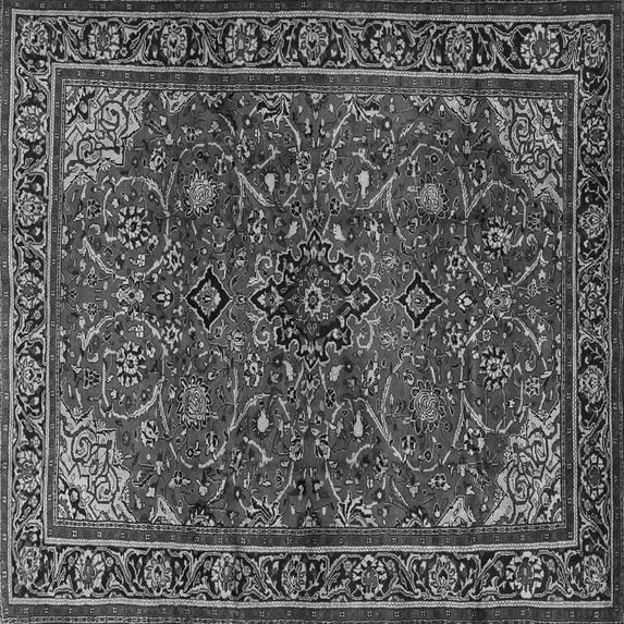 Ahgly Company Indoor Square Persian Gray Traditional Area Rugs, 7' Square