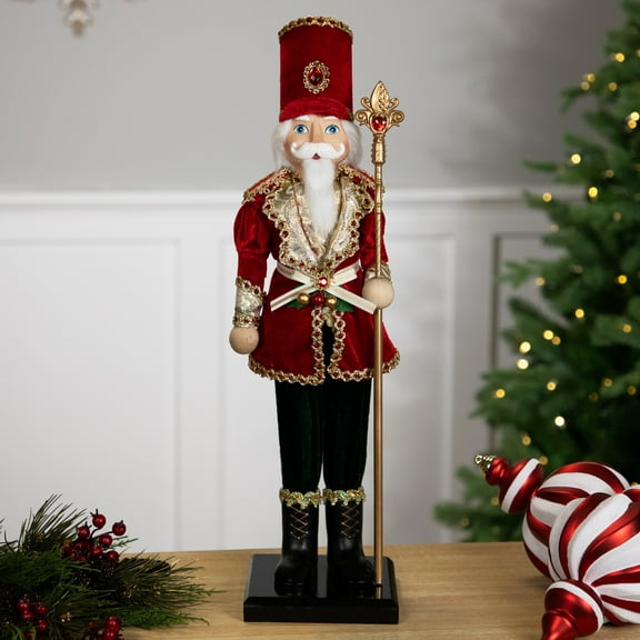 Northlight Jeweled Nutcracker with Scepter Christmas Figure - 22"