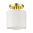 thumbnail image 6 of 41094-12 Livex Lighting Meridian - 1 Light Semi-Flush Mount - 7 Inches wide by 8.5 Inches high-Satin Brass Finish, 6 of 11