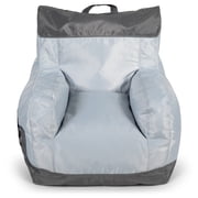 Big Joe Dorm Bean Bag Chair with Drink Holder and Pocket for Teens and Kids, Two Tone Gray, Durable Easy-Clean Polyester Nylon Blend, 3 foot Gaming and Reading Nook Seat, Refillable
