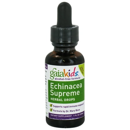 Red Ruby Echinacea - Gaia Herbs Kids Echinacea Supreme Herbal Drops Alcohol-Free Formula 1 fl oz 30 ml