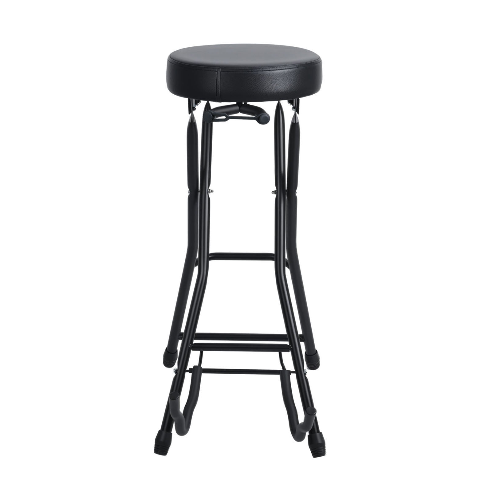 Koiauber Guitar Stool with Padded Seat,Collapsible Chair with Guitar Stand,Retractable Hook,Adult Portable Folding Stool
