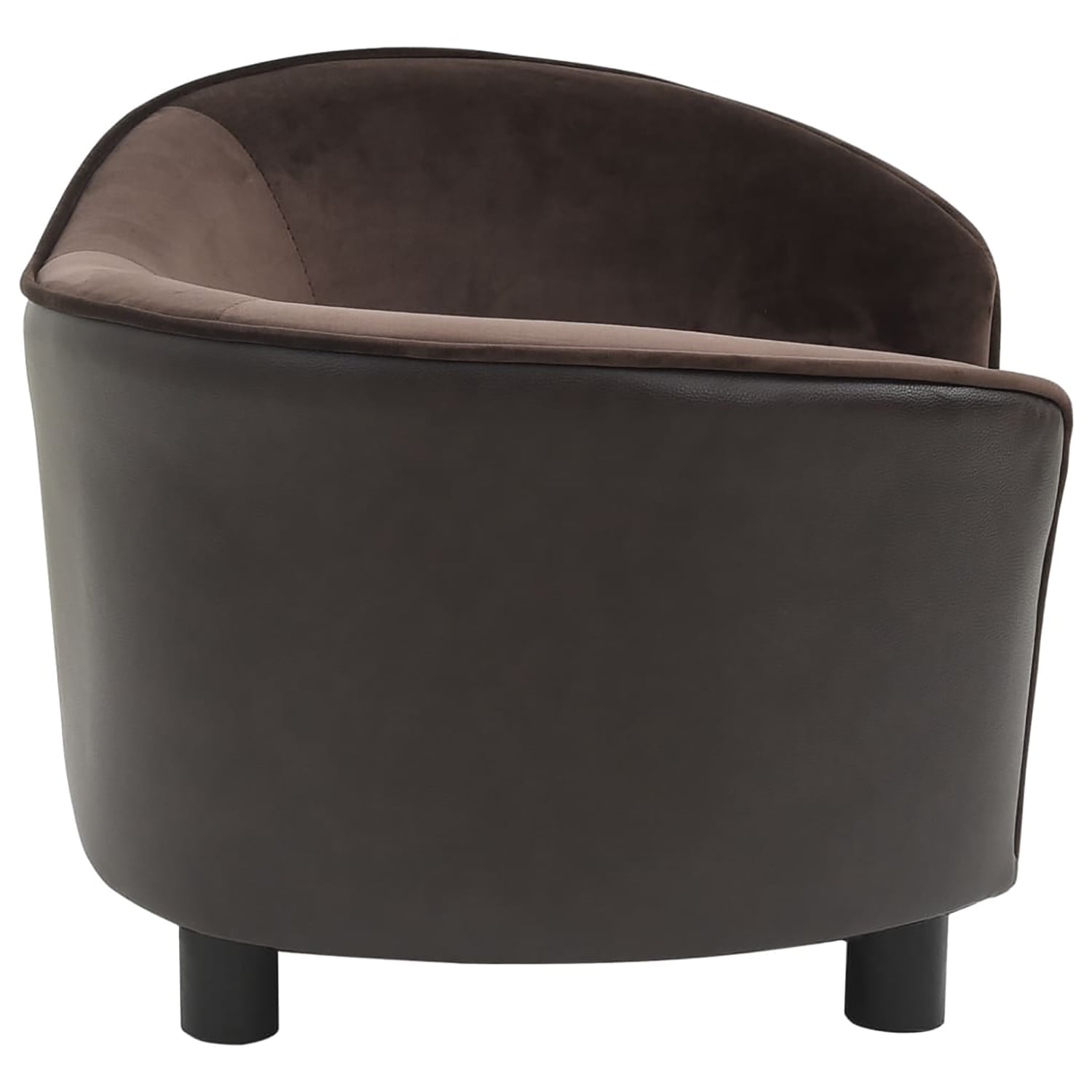 Pefilos 27.2" Dog Sofa for Small Pets, Stylish Pet Furniture Sofa/Cat Couch Plush and Faux Leather, Brown Pefilos 27.2" Dog Sofa for Small Pets, Stylish Pet Furniture Sofa/Cat Couch Plush and Faux Leather, Brown