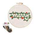 thumbnail image 1 of Kit de bordado navideño para practicar puntadas. Kits de puntadas en cruz. Kit de bordado navideño DIY para principiantes adultos., 1 of 4