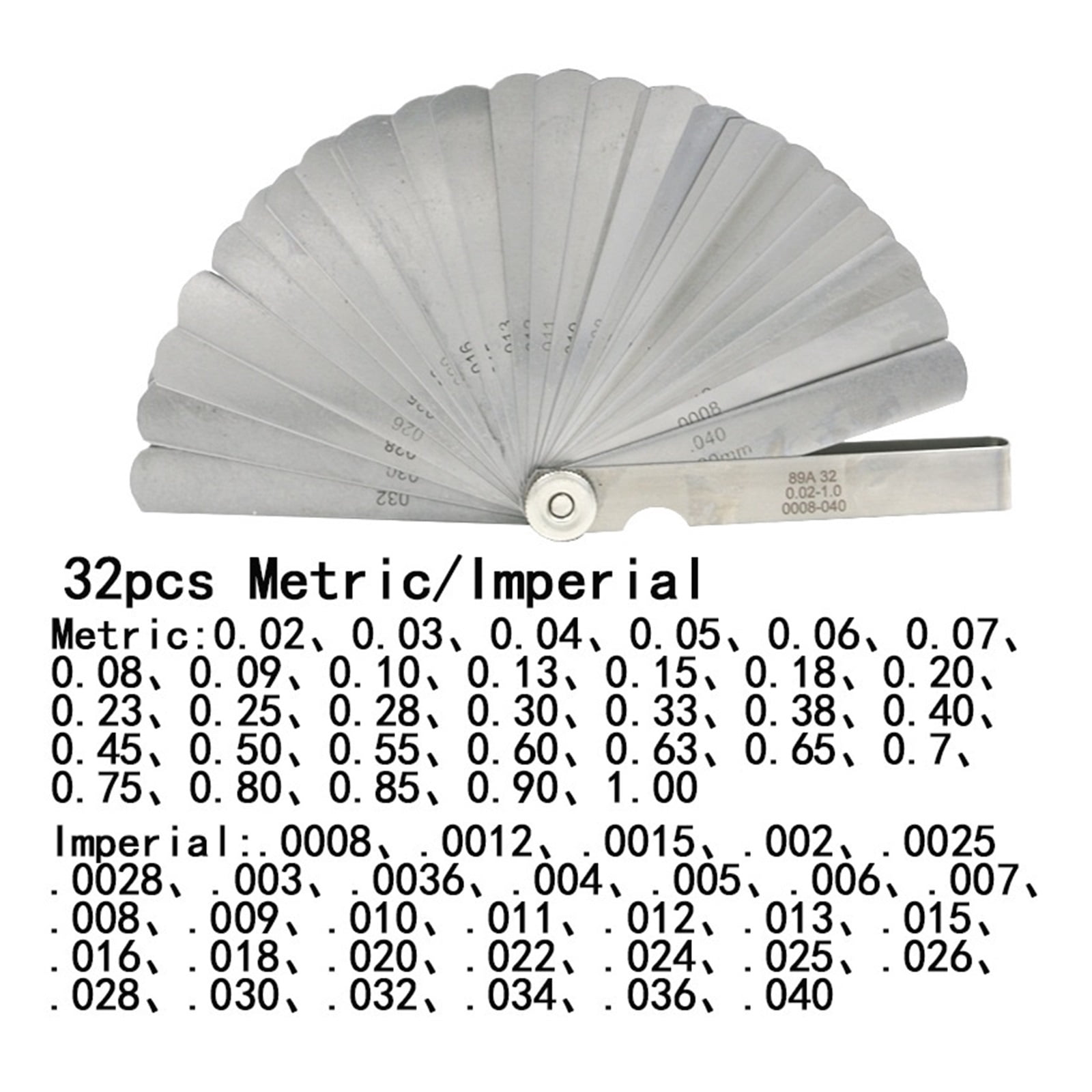 Blades Metric 32 Feeler Gauge High Precision 0.02-1.0mm Thickness Gages Gap Filler Feeler Gauges Woodworking Measuring Tool ,Easy to Use