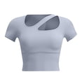 thumbnail image 2 of mfyjkho Tops De Tallas Grandes, Camisetas Sin Mangas De Verano Para Mujer, Cómodas, Lisas, De Manga Corta Y Cuello Redondo Tops Para Mujer L, 2 of 6