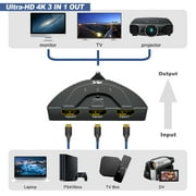 3-Port HDMI Splitter Switch Cable 2ft 3 In 1 out Auto High Speed Switcher Splitter Support 3D,1080P For HDMI TV, PS3, Xbox One,etc