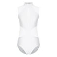 thumbnail image 3 of YONGHS Women's Rhinestones Figure Skating Gymnastic Ballet Dance Leotard Tops Dancewear White XL, 3 of 7