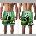 thumbnail image 3 of luoweisi Men's Beach Shorts Quick Dry Swim Trunks with Mesh Lining Panda 2XL, 3 of 5