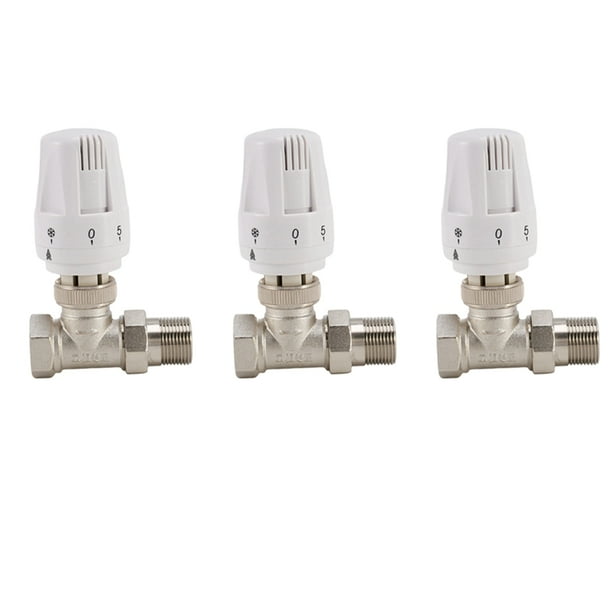 3X 3/4Inch Brass Thermostatic Radiator Valve Straight Type DN20