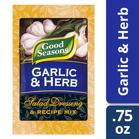 (4 Pack) Good Seasons Garlic & Herb Salad Dressing & Recipe Mix, 0.75 Oz