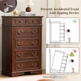 thumbnail image 4 of FIAKOA 48” Tall 6 Drawer Dresser for Bedroom, Farmhouse Storage Chest of Drawers for Livingroom, Walnut Brown, 4 of 6