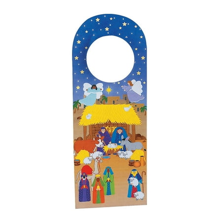 - IN-57/6912 Nativity Doorknob Hanger Sticker Scenes Makes 12