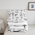 thumbnail image 5 of Homewish Sketch Cowboy Hot Boots Queen Comforter Set,Desert Cactus Comforter Sets Queen,White,Reversible,3pcs,1 Comforter and 2 Pillowcases, 5 of 7