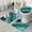Teal Gold Wave, variant on White Gray Red Marble Pattern Bathroom Rugs Sets 3 Piece,Toilet Cover Set,Absorbent Non Slip Bathroom Mats Sets with U-Shaped Contour Rug Toilet Rug Set