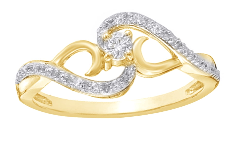 0.12 Cttw For Fathers Day Gift Round Cut White Natural Diamond DAD Ring in 10K Solid Gold
