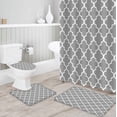 thumbnail image 3 of FMSHPON Morocco 4 Piece Bathroom Set Shower Curtain Bath Rug Contour Mat and Toilet Lid Cover, 3 of 8