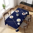 thumbnail image 3 of Golf Ball Table Cloth Waterproof Tablecloths, Navy Blue Monochrome Sport Tablecloth Dining Table Cover for Kitchen Party Tabletop Outdoor, Rectangle Tablecloth 60x120 Inch, 3 of 9