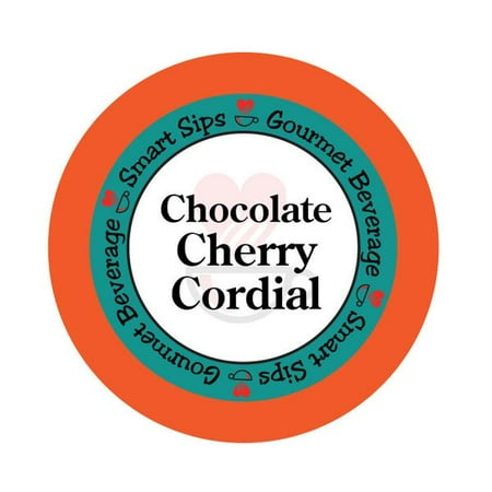Cherry Coffee - Smart Sips Coffee Chocolate Cherry Cordial Flavored Coffee Single Serve Cups, 24 Count, Compatible With All Keurig K-cup Machines