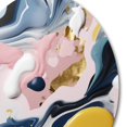 thumbnail image 4 of Designart "Fluid Stone Yellow and Blue VI" Abstract Marble Round Metal Art, 4 of 5