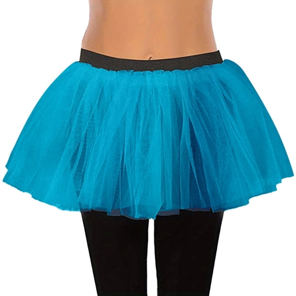 Huowey Girls Ballet Dance Skirt Tutu Skirt Solid Color Elastic Waist Three Lined Tiered Ruffled Mini Skirts Summer Fashionable Cozy Party Birthday Princess Tulle Skirt Dailywear,BU1,One Size