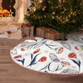 thumbnail image 4 of Salouo Tulips Flowers Christmas Tree Skirt 30" Farmhouse Christmas Decorations Snowman Xmas Tree Skirt Tree Mat for Holiday Party Decor, 4 of 8