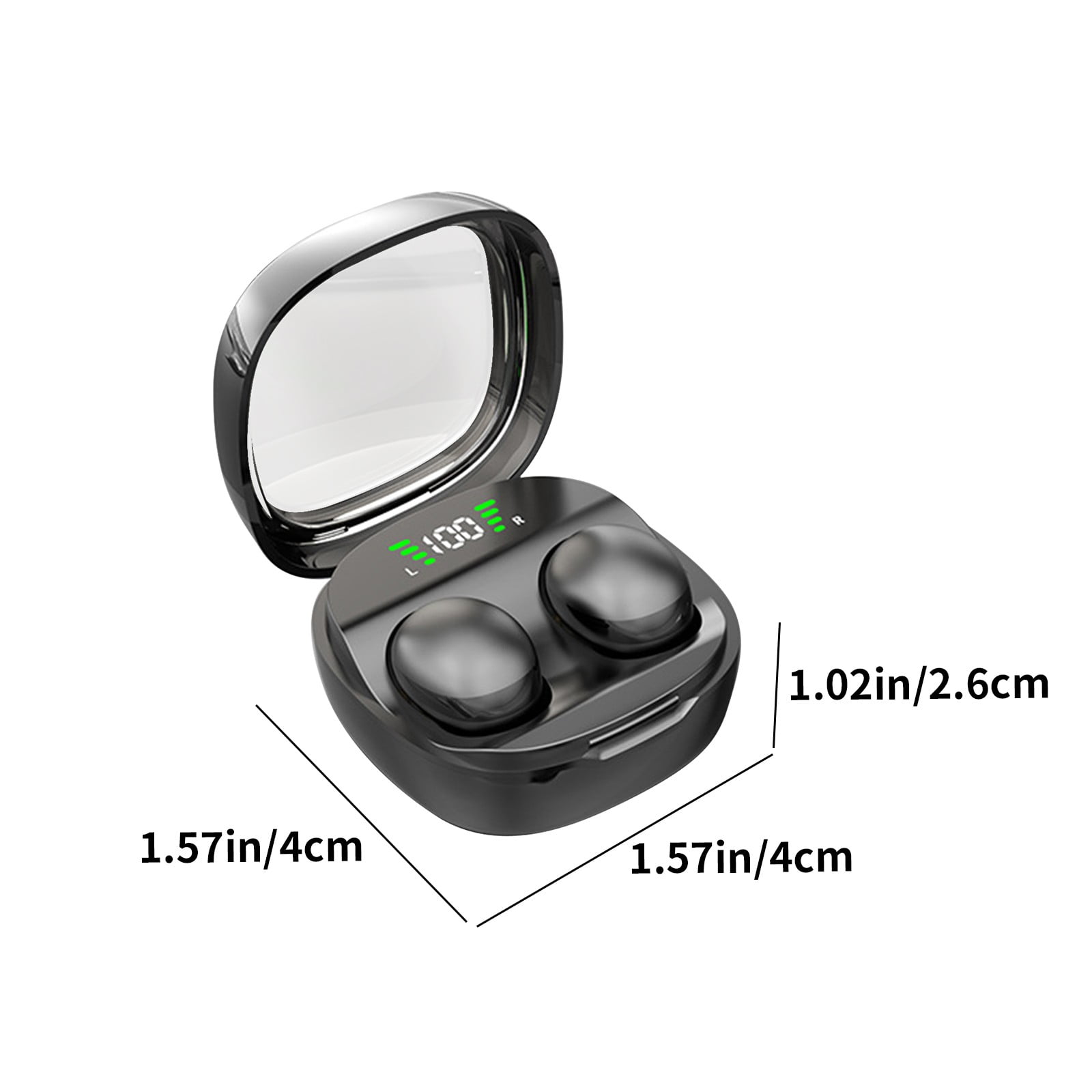 Bluetooth Headphones True Wireless Earbuds 60H Playback LED Power Display Earphones with Wireless Charging Case IPX5 Waterproof in-Ear Earbuds with Mic for Smart Phone Laptop TV Computer Sports,Black