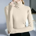thumbnail image 2 of Arlun Women's Thermal Turtleneck Sweaters Stretchy Slim Fit Long Sleeve Pullover Sweater Soft Comfortable Lightweight Solid Color Fitting Base Layer Sweater Tops White XL, 2 of 7