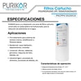 thumbnail image 2 of Filtro Cartucho de Polipropileno Termofusionado para reducción de Sedimentos del agua Purikor PKCPP4.5X20X10, 2 of 3