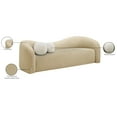 thumbnail image 2 of Meridian Furniture Kali Beige Faux Shearling Teddy Fabric Sofa, 2 of 15