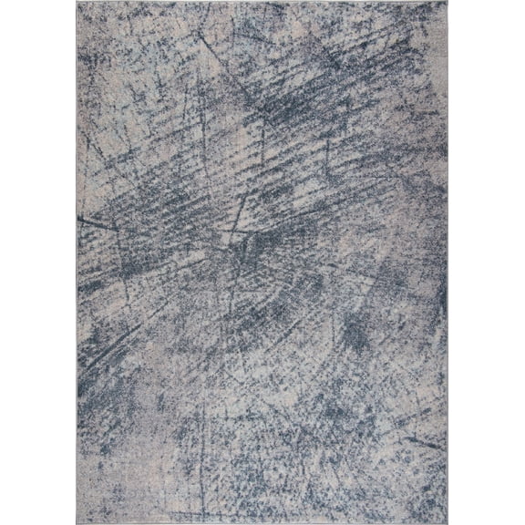 Ladole Rugs Emotion Durable Turkish Contemporary Indoor Ivory Blue Rustic Runner Rug Carpet, 3x5 (2'7" x 4'11", 80cm x 150cm)