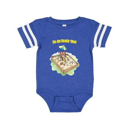 

Inktastic I m on Beach Time with Sandbox and Beach Chair Gift Baby Boy or Baby Girl Bodysuit