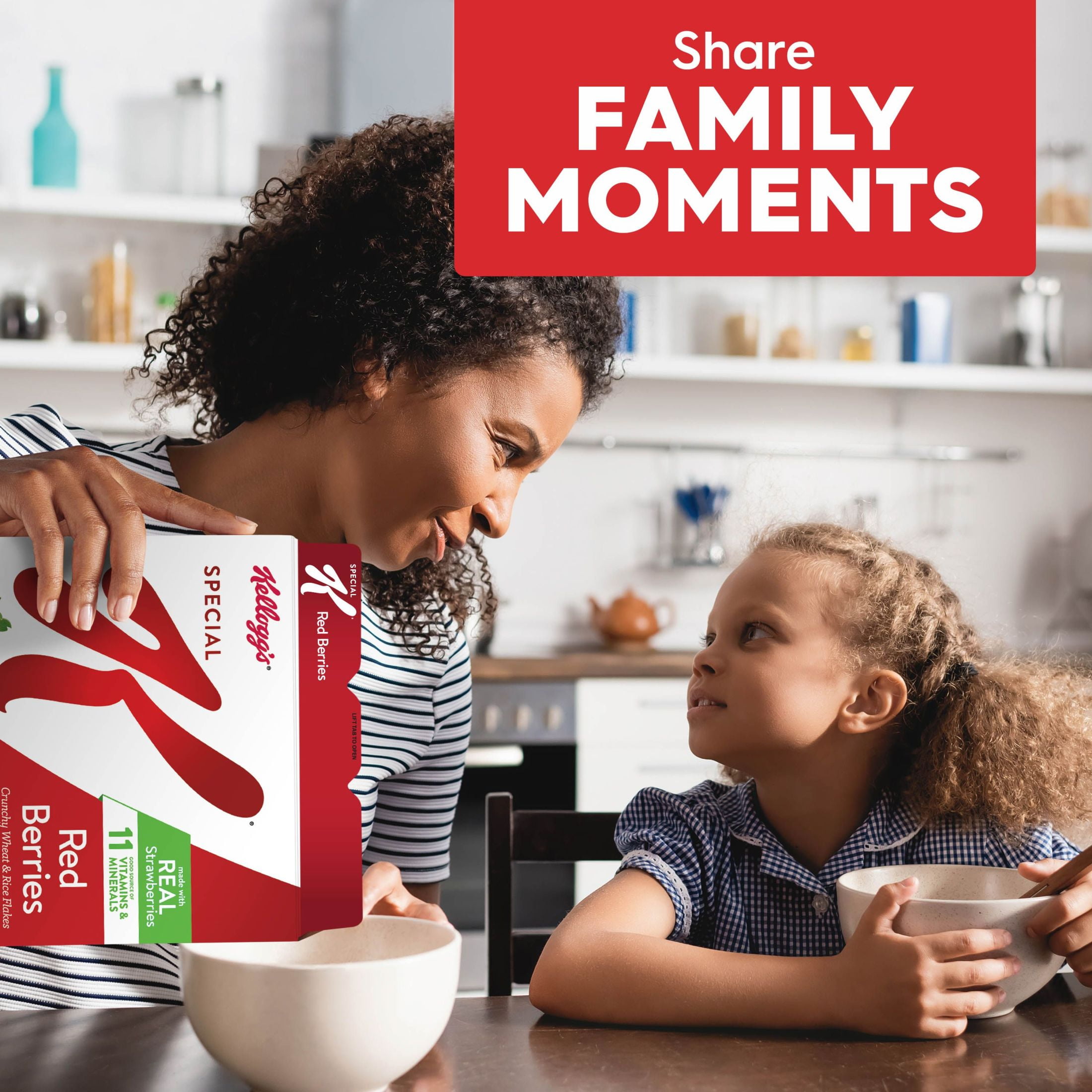Kellogg's Special K Breakfast Cereal, Fiber Cereal, Family Breakfast, Family Size, Red Berries, 15.6oz (Pack 4)