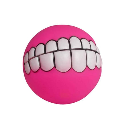 2019 New 2pcs 8cm Grinning Teeth Sound Ball Pet Dog Puppy Squeaky Chew Toys Bite-resistant Dog Squeaker
