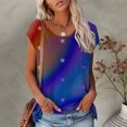 thumbnail image 1 of Fiudx Ropa de Mujer Top Informal de Manga Corta para Mujer, con Cuello Redondo, Sexy, Degradado, Estampado de Independencia, Regular, 1 of 6