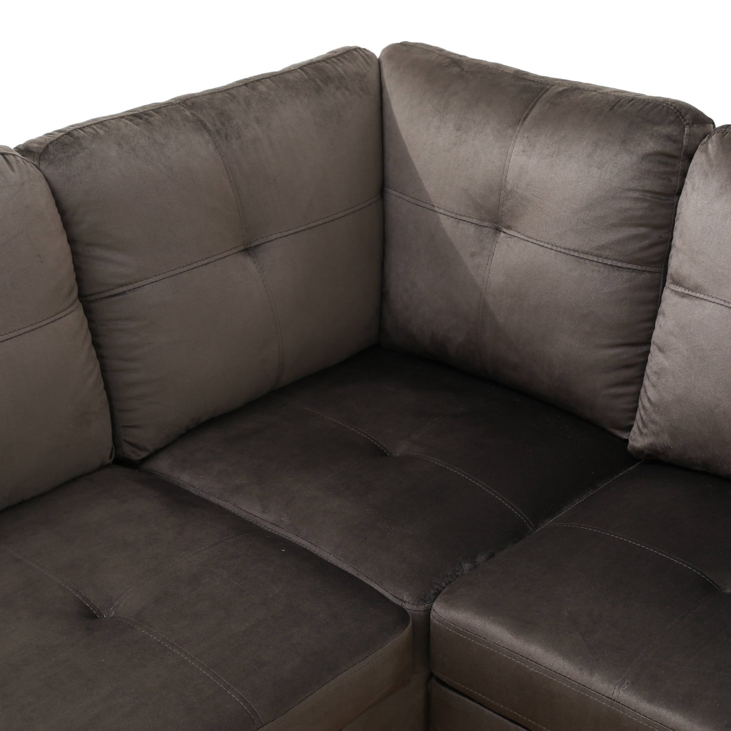 Hommoo Sofa Set, Flannel 2-Piece Living Room Sofa Set,Suitable for Home, Dark Brown