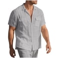 thumbnail image 5 of BUIGTTKLOP Mens Button down Shirts Short Sleeve Casual T Shirts Vacation Beach Summer Tops, 5 of 6