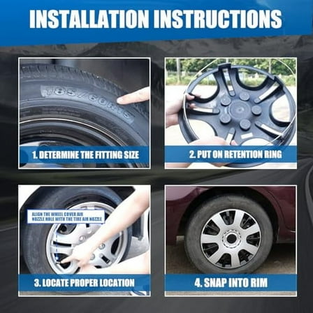 AUTOWIKI Wheel Covers 16 Inch Hubcaps, Silver & Black 16" Rims Wheel Covers Replacement Accessories (4 Pack)