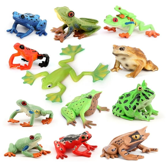 Frog Figures 12PCS Animal Toys Figurines Decoration Christmas New Year Birthday Gift Educational