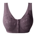 thumbnail image 1 of ManxiVoo Plus Size Supportive Tank Top Bra Front Closure Full Coverage Non Padded Comfort Underwire Free Design M Size Purple, 1 of 8