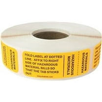 Hazardous Materials Dotted Line Tab Fluorescent Orange Stickers | .75" x 2 inch Rectangle - 500 Pack | InStockLabels.com