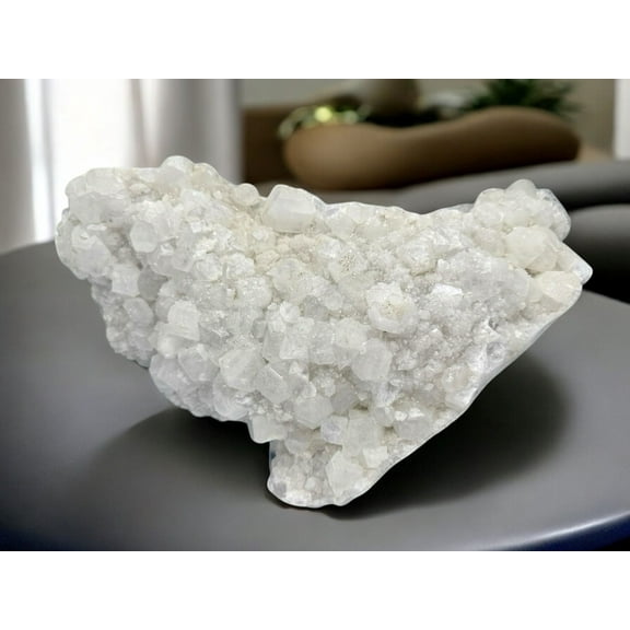 Natural Apophyllite on Chalcedony Cluster