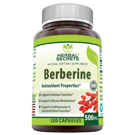 Herbal Secrets Berberine 500 Mg 120 Capsules (Best Glucose Support Supplement)