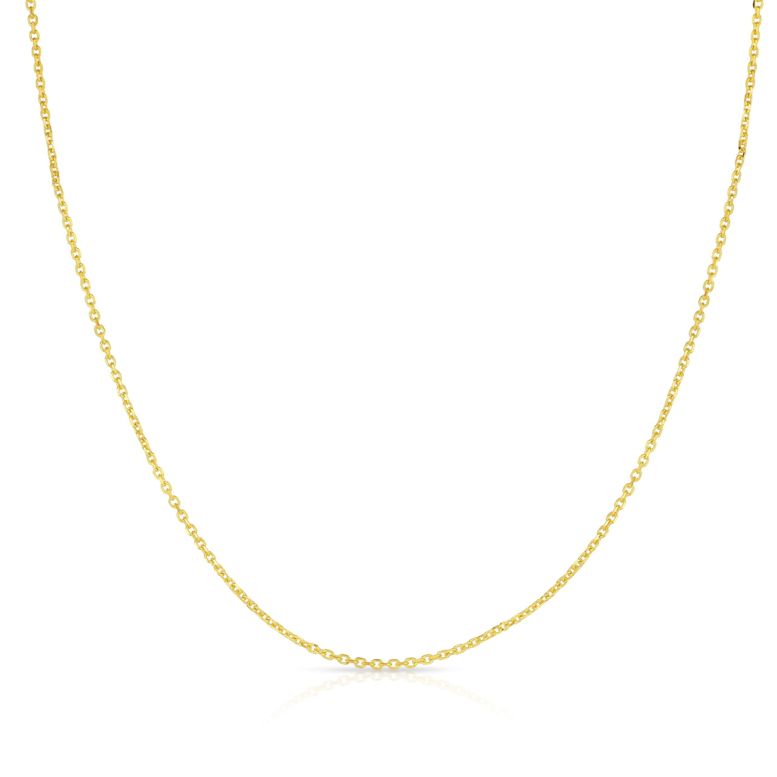 Floreo 18k Yellow Gold Double Extendable Diamond Cut Cable Chain Adjustable Necklace, 16" - 17" - 18 Inch