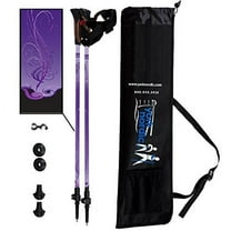 York Nordic Purple Haze Design Hiking & Walking Poles - Lightweight, Adjustable, and Collapsible - Pair w/flip Locks, Rubber feet and Travel Bag (Nordic)