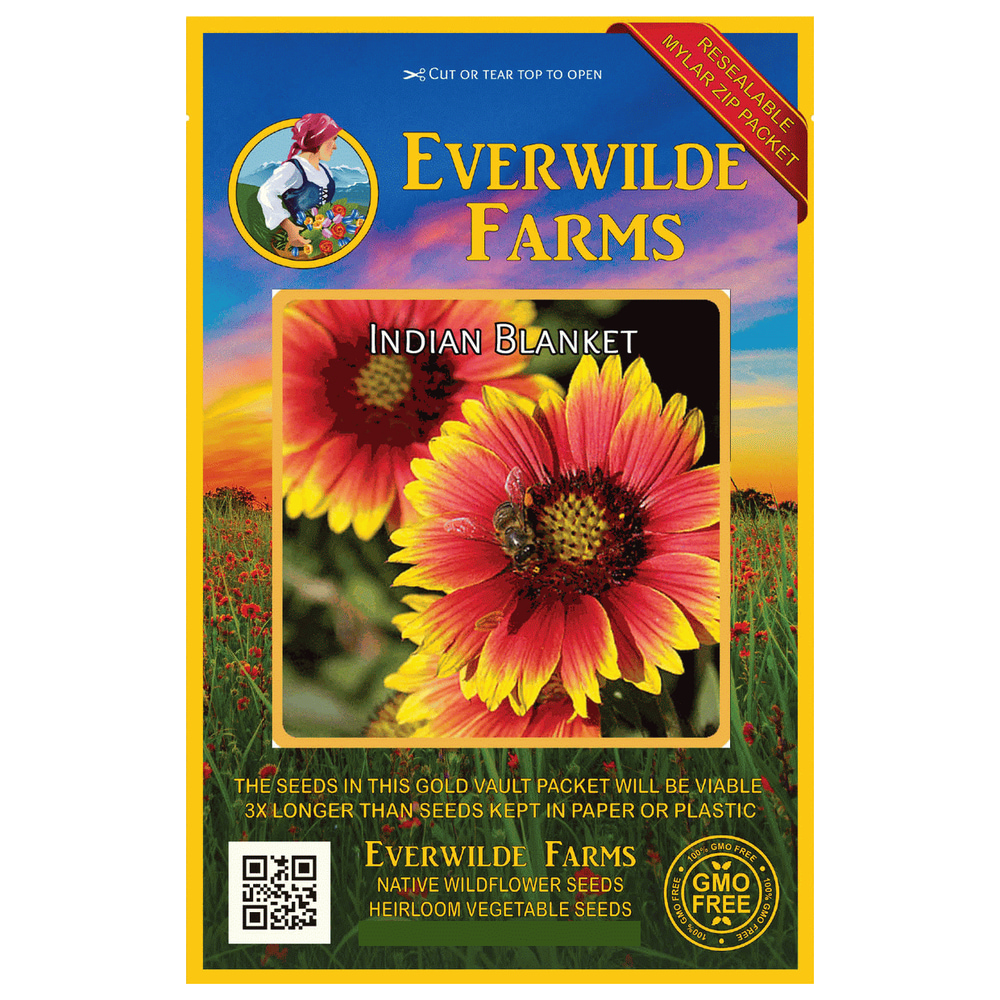 Everwilde Farms 500 Indian Blanket Native Wildflower Seeds Gold