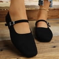 thumbnail image 2 of SuTry Women's Square Toe Mary Jane Flats Faux Adjustable Buckle Strap Lightweight Versatile Comfortable Slip On Casual Everyday Walking Shoes(36), 2 of 8