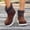 Brown, variant on OKBOP Women's Slip-On Boots Round Toe Pull-On Foam Cushioning Block Heel Black Stylish Women's Boots Sizes 36